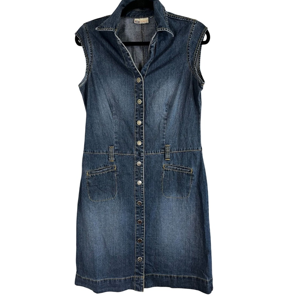 Y2K Retro Denim Jean Dress Blue S Western Cowgirl 90s Boho Indie Vintage 80s